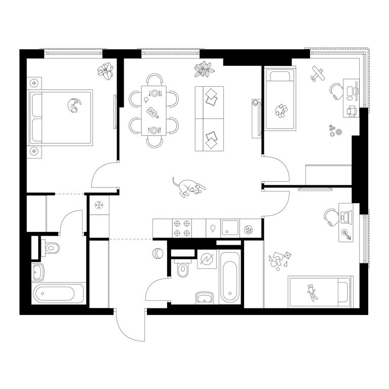 3-BD Apartment Sale, 73.8 sq. m. at Moskvoreche, Kotlyakovskaya Street, Moscow, Russia #1 3-BD Apartment Sale, 73.8 sq. m. at Moskvoreche, Kotlyakovskaya Street, Moscow, Russia #1