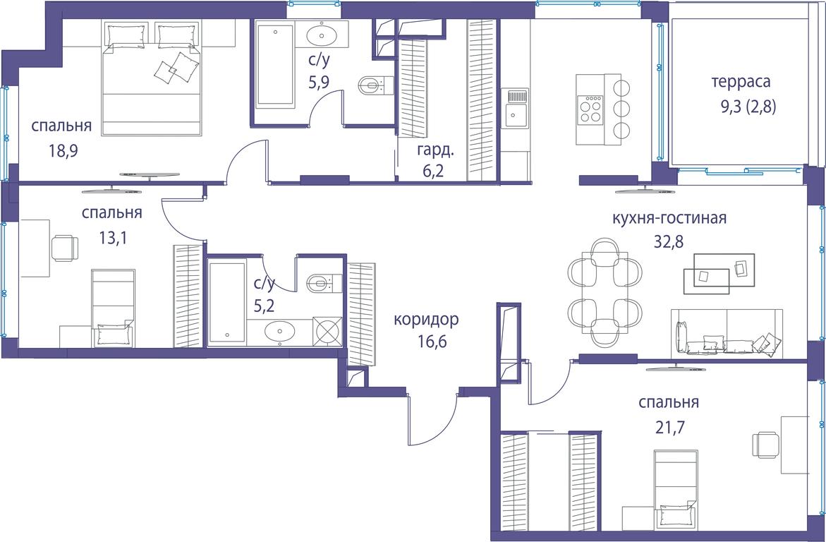 4-BD Apartment Sale, 123.2 sq. m. at Ostrov, Nizhnye Mnyovniki Street, 37Ас4, Moscow, Russia #1 4-BD Apartment Sale, 123.2 sq. m. at Ostrov, Nizhnye Mnyovniki Street, 37Ас4, Moscow, Russia #1