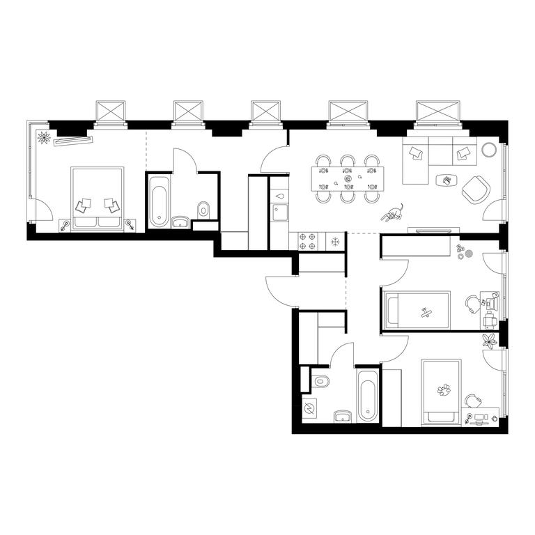 3-BD Apartment Sale, 79.4平方米 at Irtyshskiy Kvartal, 2nd Irtyshsky Drive, Moscow, Russia #1