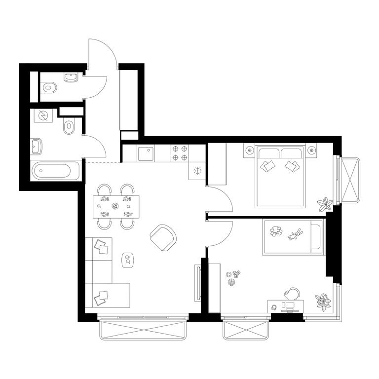 2-BD Apartment Sale, 52.8 sq. m. at Irtyshskiy Kvartal, 2nd Irtyshsky Drive, Moscow, Russia #1 2-BD Apartment Sale, 52.8 sq. m. at Irtyshskiy Kvartal, 2nd Irtyshsky Drive, Moscow, Russia #1
