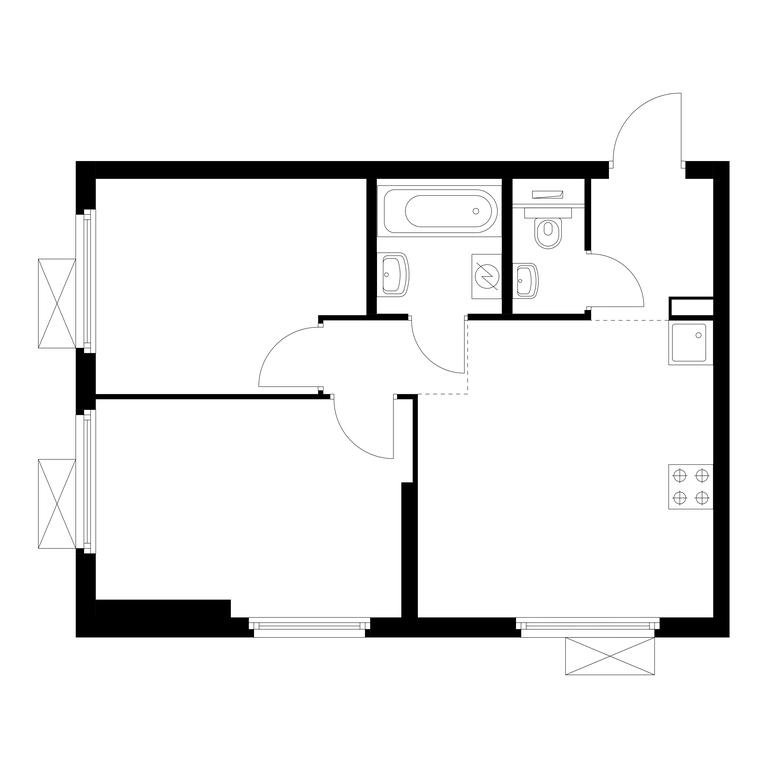 2-BD Apartment Sale, 46.2 sq. m. at Amurskiy Park, Амурская улица, 2с11, Москва, Россия #1 2-BD Apartment Sale, 46.2 sq. m. at Amurskiy Park, Амурская улица, 2с11, Москва, Россия #1