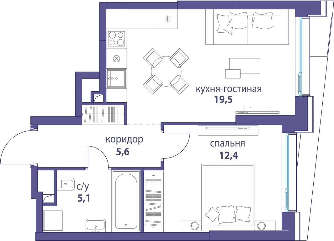Продажа 1-комн. квартиры, 42,6 м² в ЖК «Символ», проезд Невельского, 6к1, Москва, Россия #1 Продажа 1-комн. квартиры, 42,6 м² в ЖК «Символ», проезд Невельского, 6к1, Москва, Россия #1