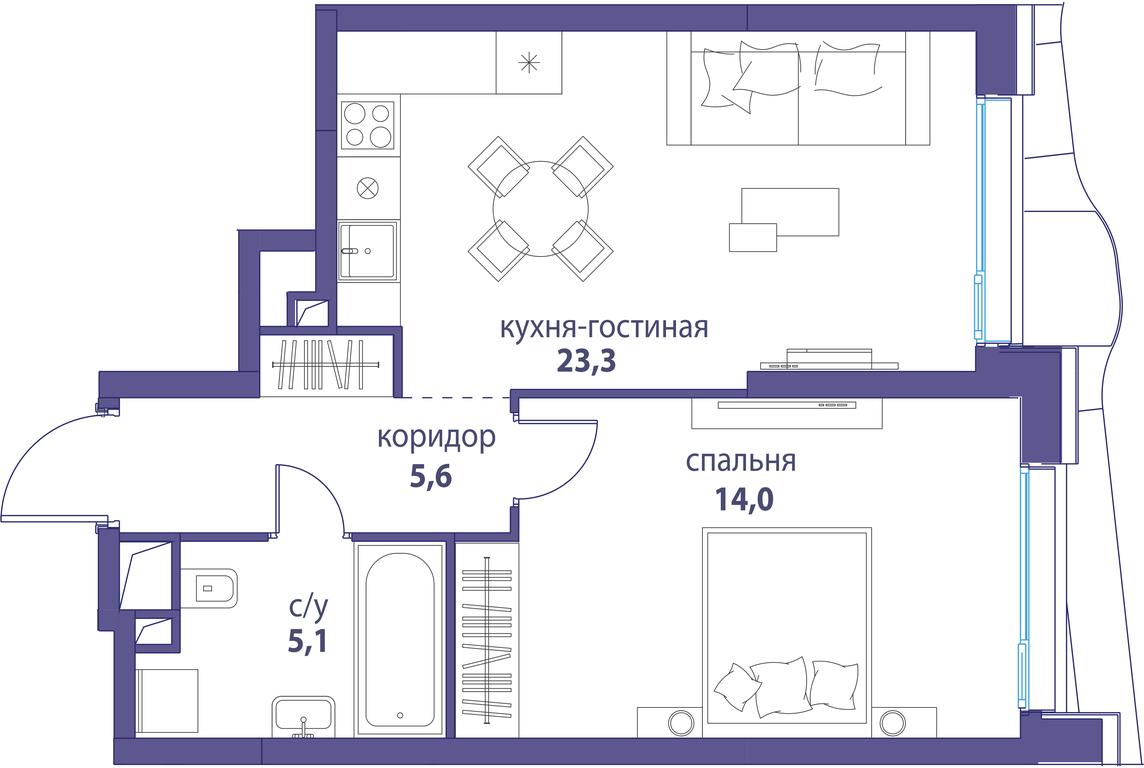 Продажа 1-комн. квартиры, 48 м² в ЖК «Символ», проезд Невельского, 6к1, Москва, Россия #1 Продажа 1-комн. квартиры, 48 м² в ЖК «Символ», проезд Невельского, 6к1, Москва, Россия #1