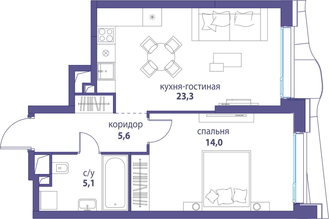 Продажа 1-комн. квартиры, 48 м² в ЖК «Символ», проезд Невельского, 6к1, Москва, Россия #1 Продажа 1-комн. квартиры, 48 м² в ЖК «Символ», проезд Невельского, 6к1, Москва, Россия #1
