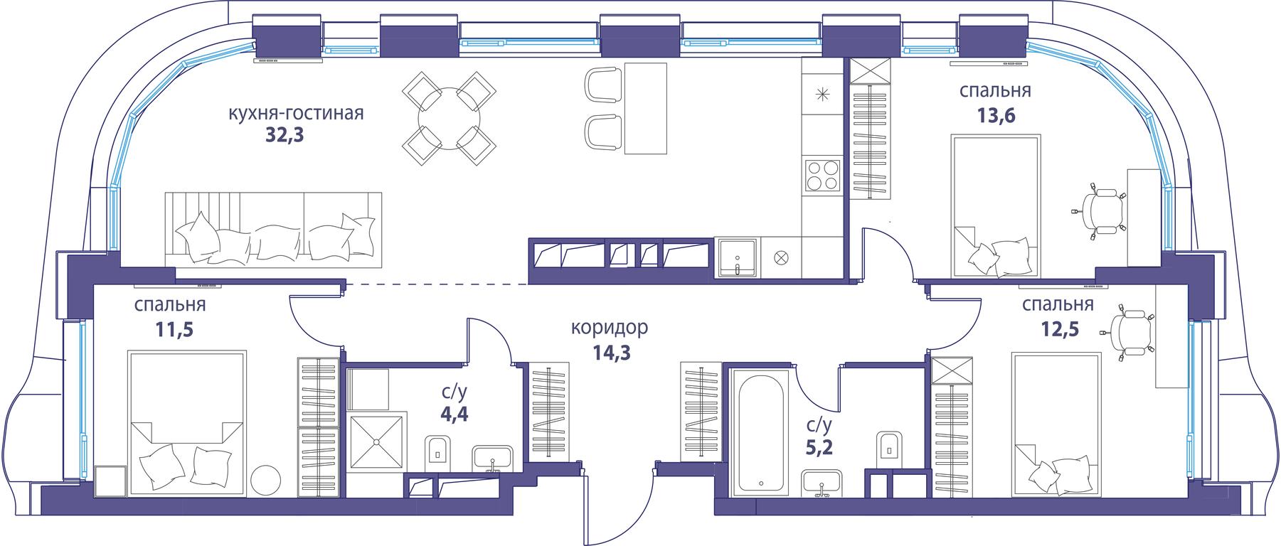 Продажа 3-комн. квартиры, 93,8 м² в ЖК «Символ», проезд Невельского, 6к1, Москва, Россия #1 Продажа 3-комн. квартиры, 93,8 м² в ЖК «Символ», проезд Невельского, 6к1, Москва, Россия #1