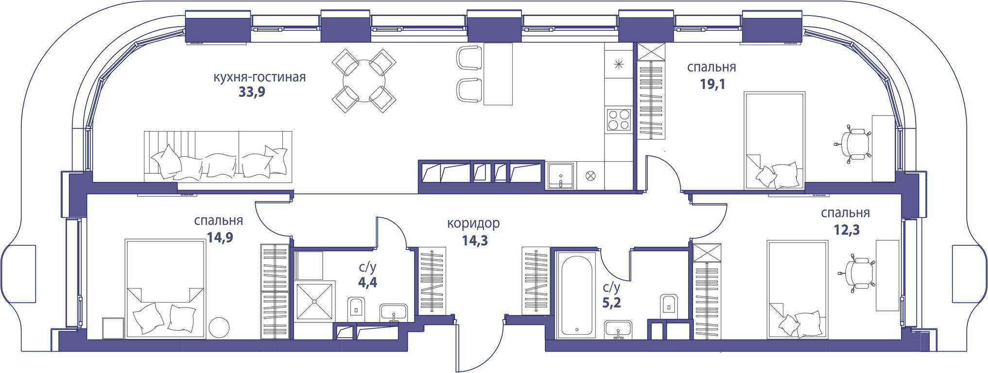 Продажа 3-комн. квартиры, 104,1 м² в ЖК «Символ», проезд Невельского, 6к1, Москва, Россия #1 Продажа 3-комн. квартиры, 104,1 м² в ЖК «Символ», проезд Невельского, 6к1, Москва, Россия #1