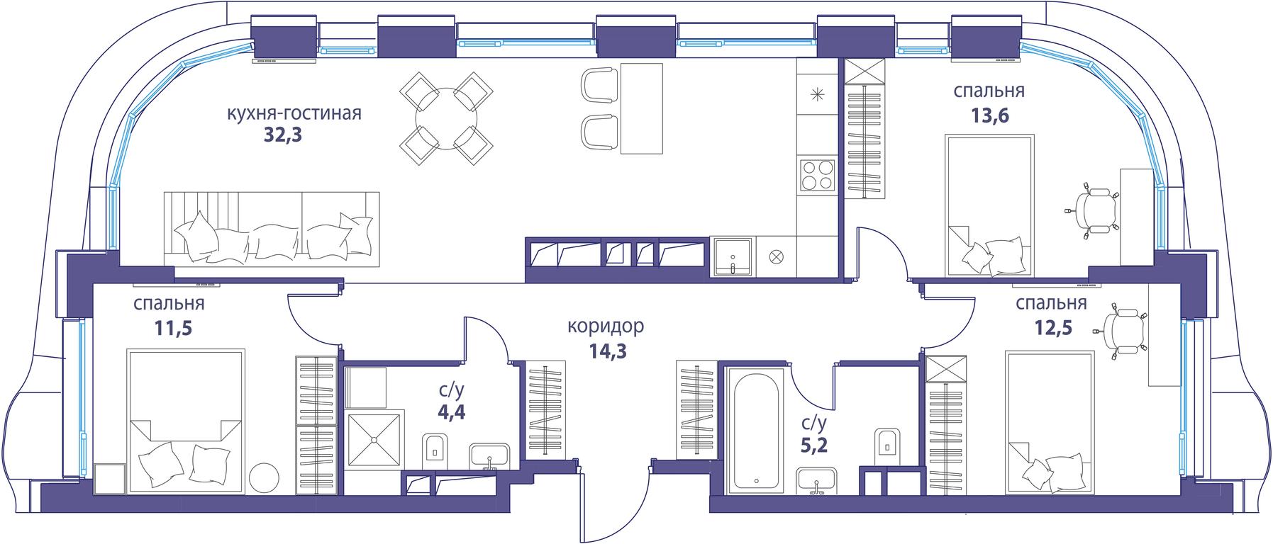 Продажа 3-комн. квартиры, 93,8 м² в ЖК «Символ», проезд Невельского, 6к1, Москва, Россия #1 Продажа 3-комн. квартиры, 93,8 м² в ЖК «Символ», проезд Невельского, 6к1, Москва, Россия #1
