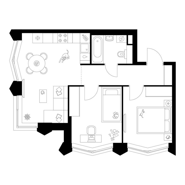 2-BD Apartment Sale, 49.1平方米 at Matveevskiy Park, Ochakovskoye Highway, вл3с11, Moscow, Russia #1