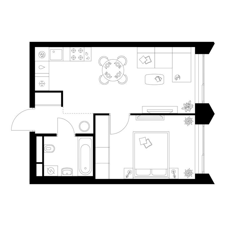1-BD Apartment Sale, 36.4平方米 at Matveevskiy Park, Ochakovskoye Highway, вл3с11, Moscow, Russia #1
