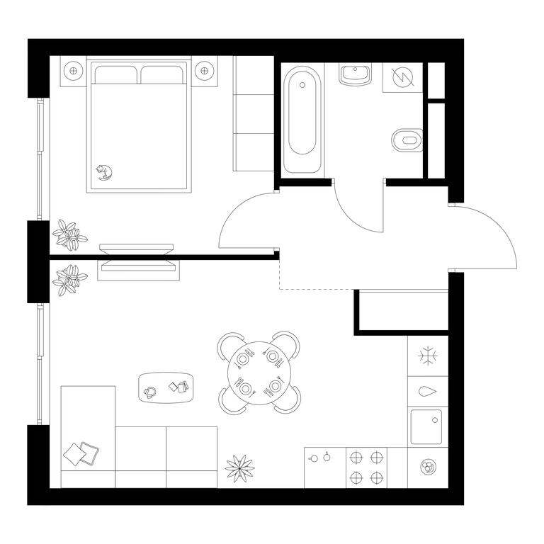 1-BD Apartment Sale, 35.3平方米 at Matveevskiy Park, Ochakovskoye Highway, вл3с11, Moscow, Russia #2