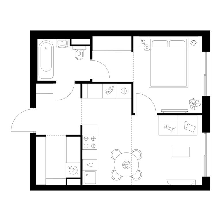 1-BD Apartment Sale, 39平方米 at Matveevskiy Park, Ochakovskoye Highway, вл3с11, Moscow, Russia #2
