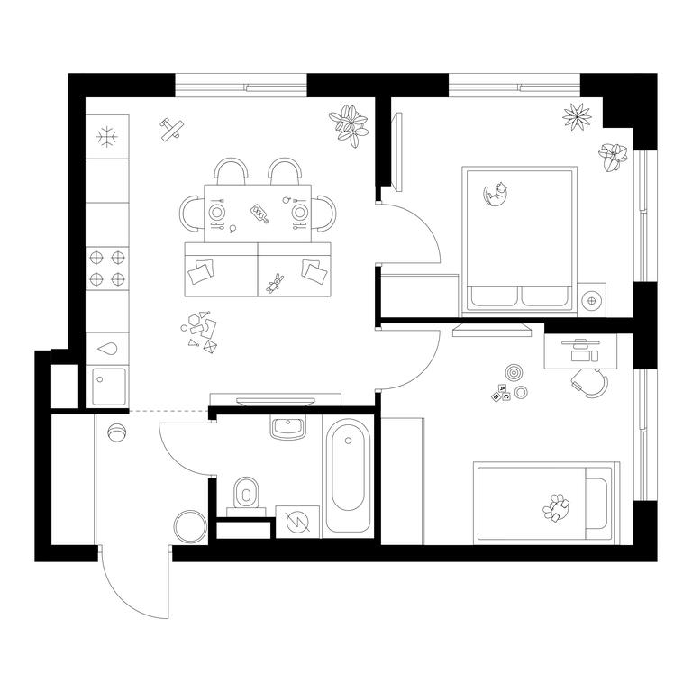 2-BD Apartment Sale, 44.7 sq. m. at Matveevskiy Park, Ochakovskoye Highway, вл3с11, Moscow, Russia #1 2-BD Apartment Sale, 44.7 sq. m. at Matveevskiy Park, Ochakovskoye Highway, вл3с11, Moscow, Russia #1