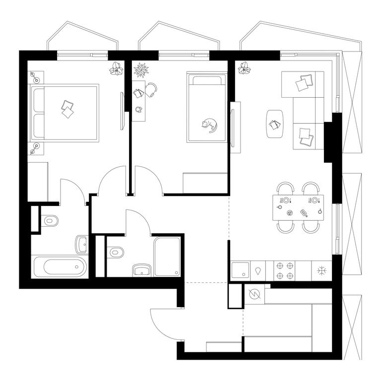 2-BD Apartment Sale, 62.8 sq. m. at Michurinskiy Park, Ozyornaya Street, 44А, Moscow, Russia #2