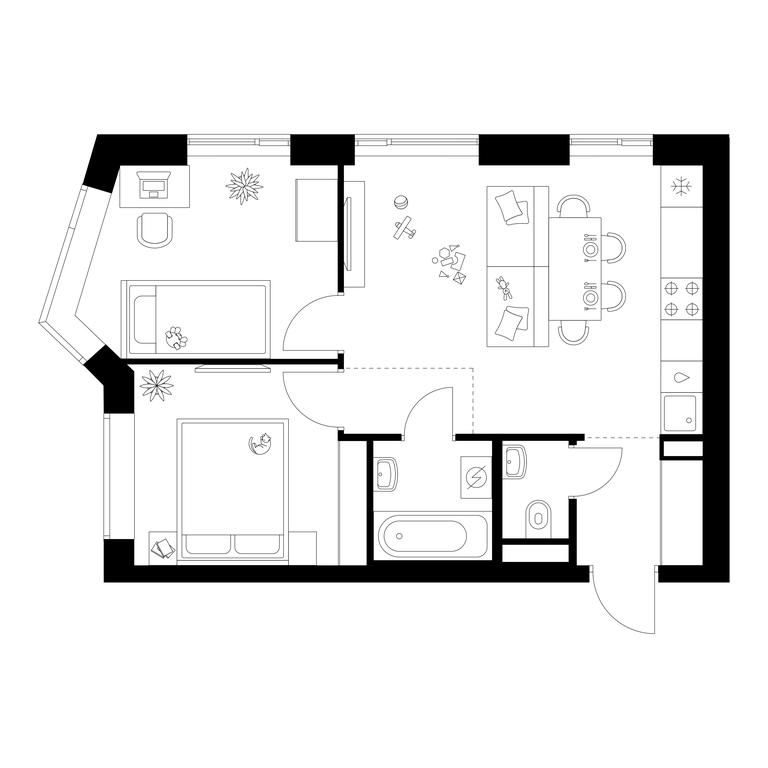 2-BD Apartment Sale, 46.8 sq. m. at Michurinskiy Park, Ozyornaya Street, 44А, Moscow, Russia #1 2-BD Apartment Sale, 46.8 sq. m. at Michurinskiy Park, Ozyornaya Street, 44А, Moscow, Russia #1