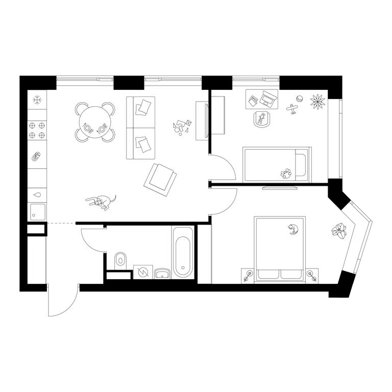 2-BD Apartment Sale, 55.7 sq. m. at Michurinskiy Park, Ozyornaya Street, 44А, Moscow, Russia #1 2-BD Apartment Sale, 55.7 sq. m. at Michurinskiy Park, Ozyornaya Street, 44А, Moscow, Russia #1