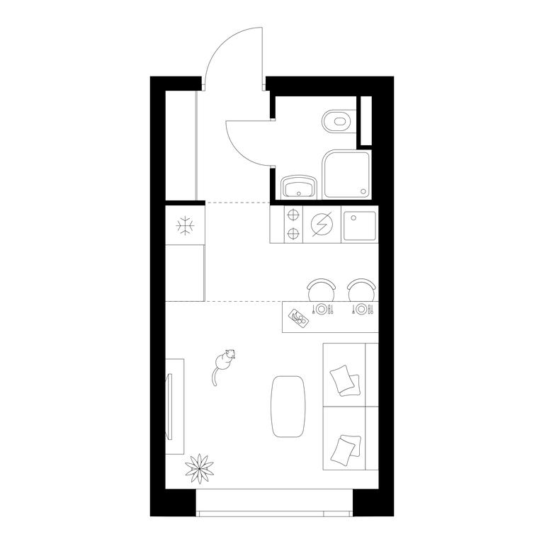 Apartment Sale, 20.9 sq. m. at Michurinskiy Park, Ozyornaya Street, 44А, Moscow, Russia #1