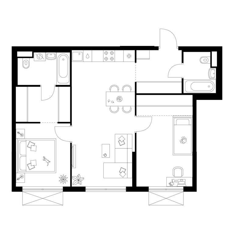 2-BD Apartment Sale, 64 sq. m. at Kavkazskiy Bulvar 51, Kavkazsky Boulevard, 51с3, Moscow, Russia #1 2-BD Apartment Sale, 64 sq. m. at Kavkazskiy Bulvar 51, Kavkazsky Boulevard, 51с3, Moscow, Russia #1