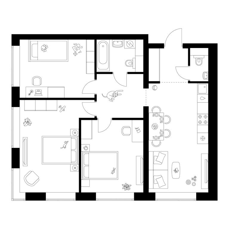 3-BD Apartment Sale, 76.4 sq. m. at Polar, Polyarnaya Street, 39Б, Moscow, Russia #1 3-BD Apartment Sale, 76.4 sq. m. at Polar, Polyarnaya Street, 39Б, Moscow, Russia #1
