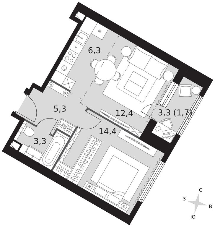 Продажа 2-комн. квартиры, 43,4 м² в ЖК «Архитектор», улица Академика Волгина, 2Д, Москва, Россия #1