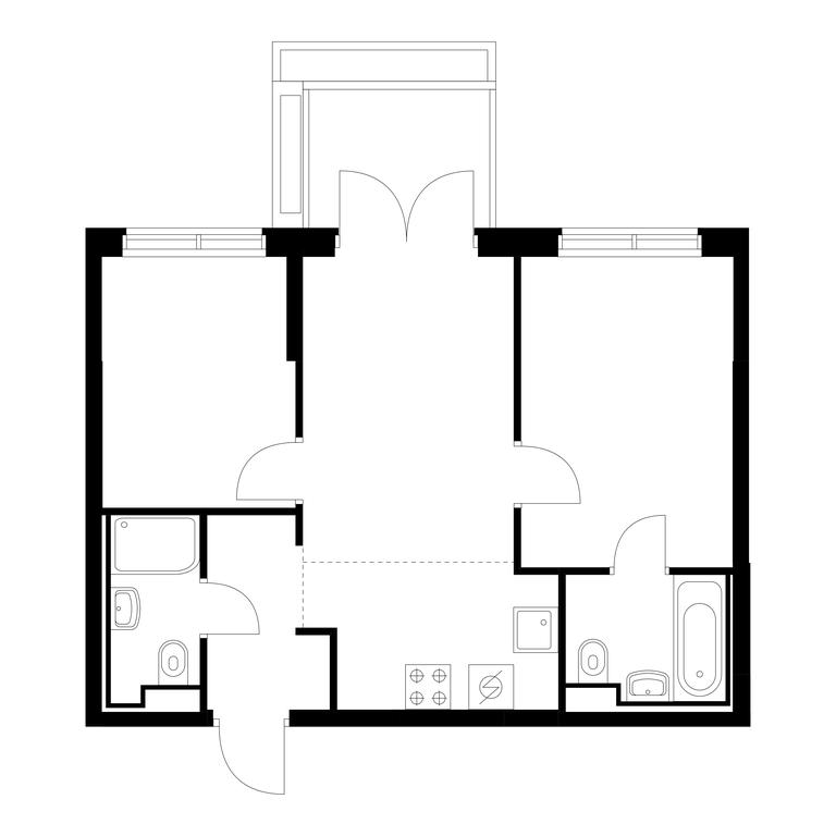 2-BD Apartment Sale, 49.6 sq. m. at Ilinskie Luga, Zapovednaya Street, 1, posyolok Ilyinskoye-Usovo, Krasnogorsk City District, Moscow Region, Russia #1