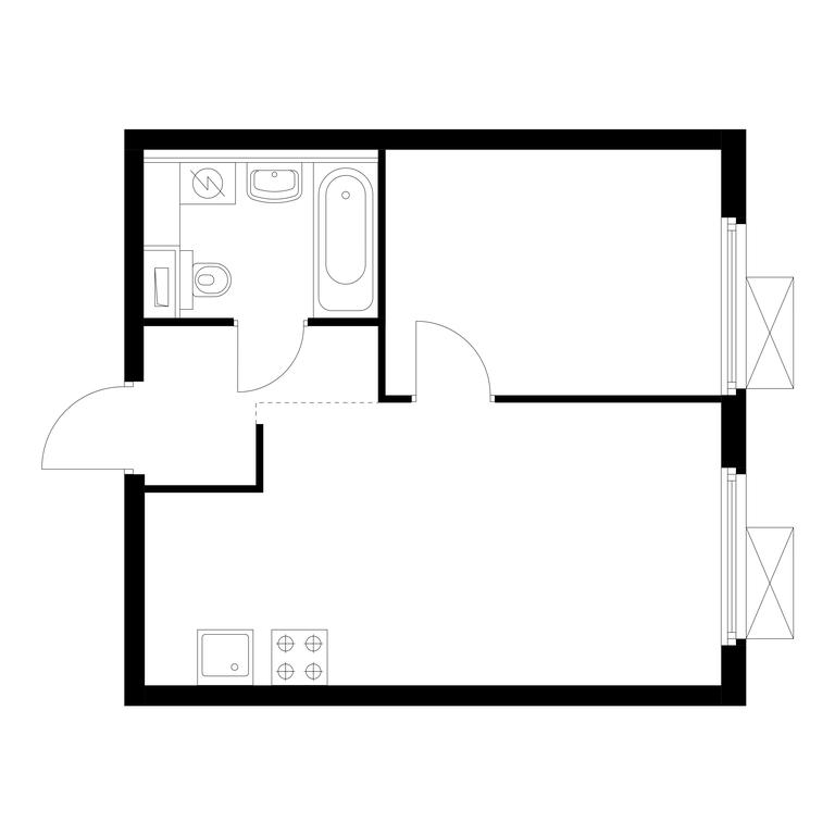 1-BD Apartment Sale, 34.31平方米 at Pervyi Dubrovskiy, Novoostapovskaya Street, 1с4, Moscow, Russia #1