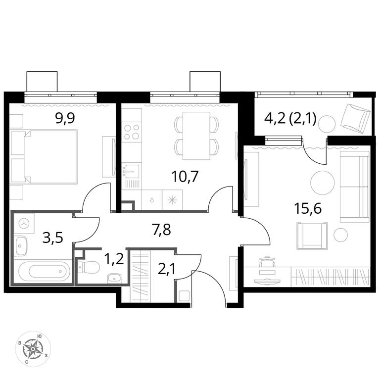 2-BD Apartment Sale, 53平方米 at Pervyi Lermontovskiy, zhiloy kompleks 1-y Lermontovskiy, Lyubertsy, Moscow Region, Russia #1 2-BD Apartment Sale, 53平方米 at Pervyi Lermontovskiy, zhiloy kompleks 1-y Lermontovskiy, Lyubertsy, Moscow Region, Russia #1