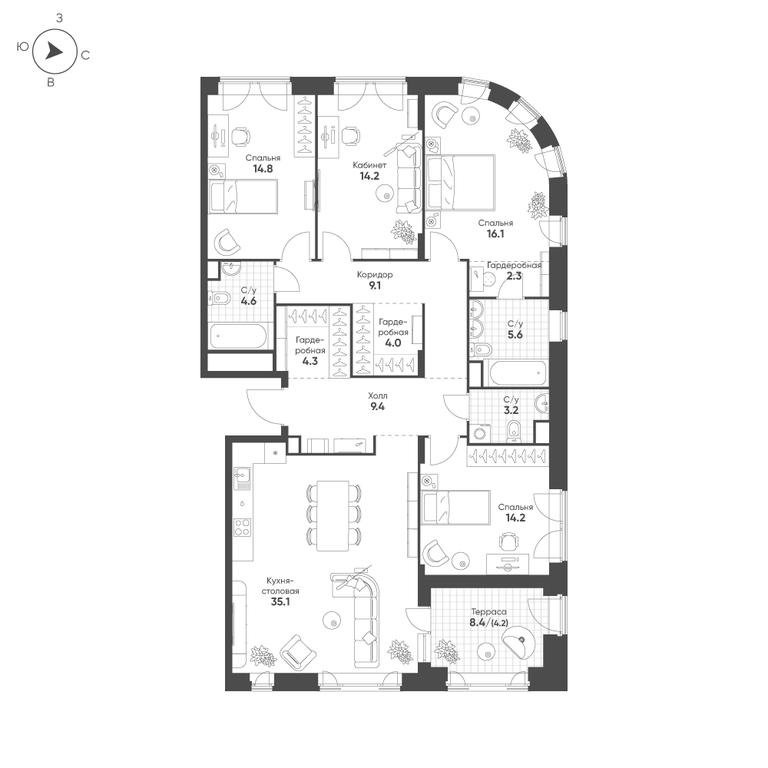 4-BD Apartment Sale, 141.1平方米 at Mariinn Park, Oktyabrskaya Street, 103, Moscow, Russia #1 4-BD Apartment Sale, 141.1平方米 at Mariinn Park, Oktyabrskaya Street, 103, Moscow, Russia #1