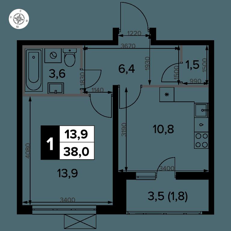 1-BD Apartment Sale, 37.8平方米 at Yzhnaya Bitsa, Yuzhnaya Bitsa Residential Complex, posyolok Bittsa, Leninskiy City District, Moscow Region, Russia #2 1-BD Apartment Sale, 37.8平方米 at Yzhnaya Bitsa, Yuzhnaya Bitsa Residential Complex, posyolok Bittsa, Leninskiy City District, Moscow Region, Russia #2
