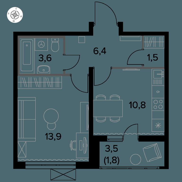 1-BD Apartment Sale, 37.8平方米 at Yzhnaya Bitsa, Yuzhnaya Bitsa Residential Complex, posyolok Bittsa, Leninskiy City District, Moscow Region, Russia #1 1-BD Apartment Sale, 37.8平方米 at Yzhnaya Bitsa, Yuzhnaya Bitsa Residential Complex, posyolok Bittsa, Leninskiy City District, Moscow Region, Russia #1