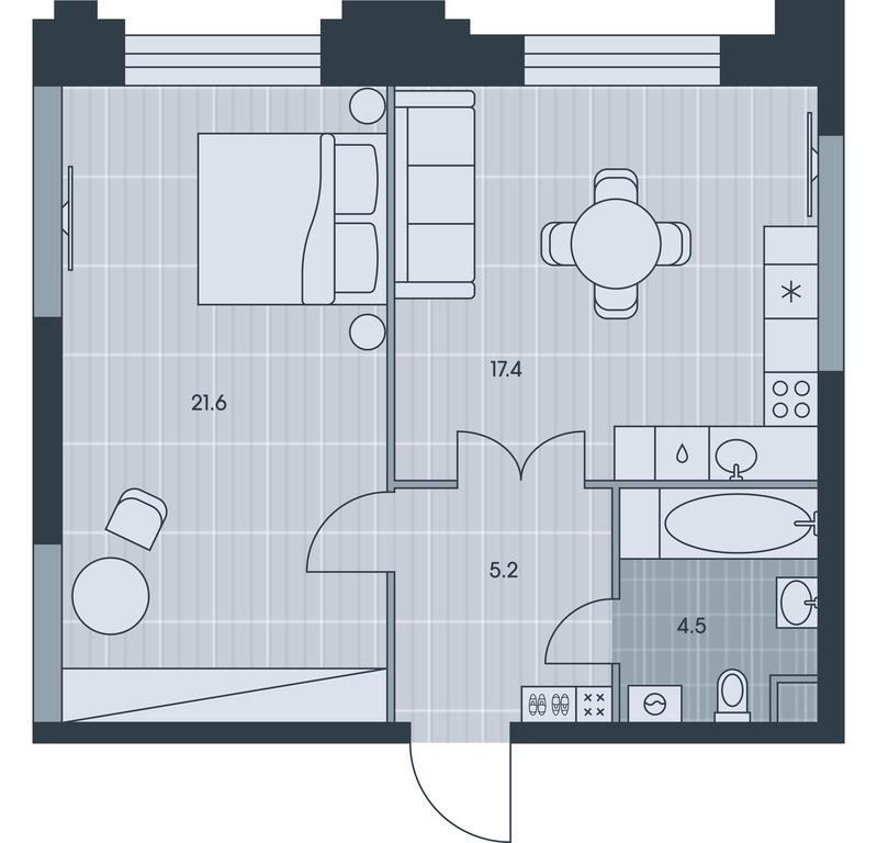 Продажа 1-комн. квартиры, 48,7 м² в ЖК «Эвер (Ever)», улица Обручева, вл23, Москва, Россия #1