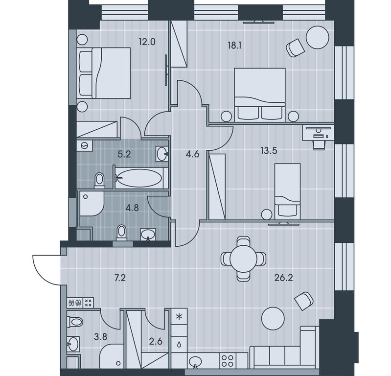 3-BD Apartment Sale, 98平方米 at Ever, Obrucheva Street, вл23, Moscow, Russia #1 3-BD Apartment Sale, 98平方米 at Ever, Obrucheva Street, вл23, Moscow, Russia #1