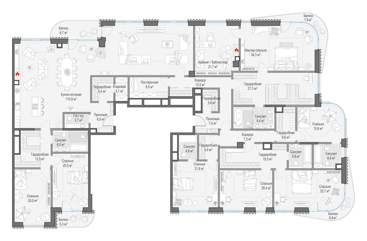 Продажа 5-комн. квартиры, 456,3 м² в ЖК «Дом Лаврушинский», Лаврушинский переулок, 11к1, Москва, Россия #1 Продажа 5-комн. квартиры, 456,3 м² в ЖК «Дом Лаврушинский», Лаврушинский переулок, 11к1, Москва, Россия #1
