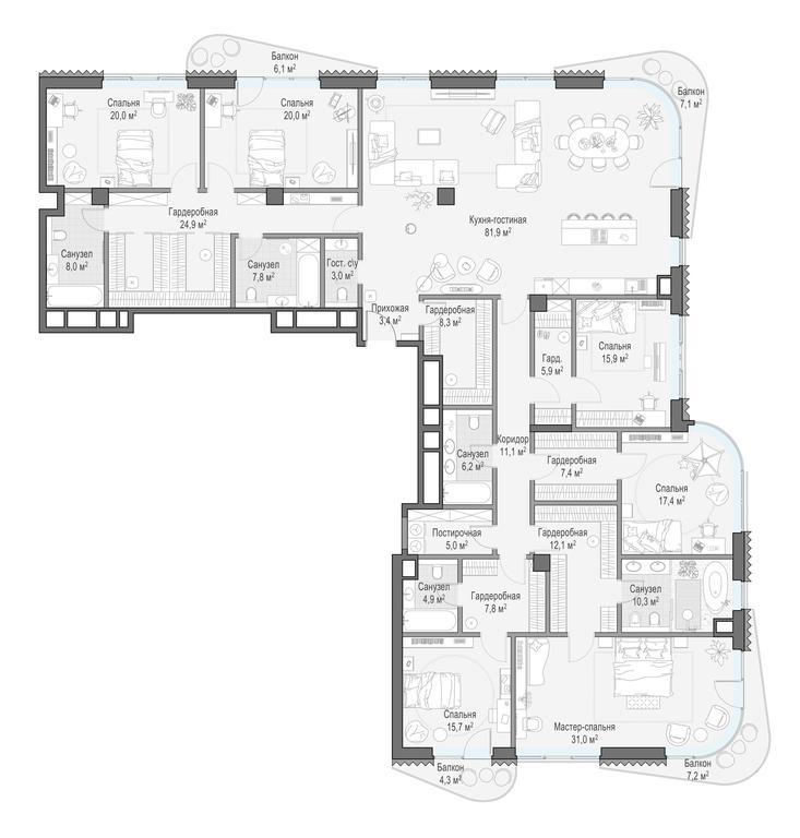 Продажа 5-комн. квартиры, 332,8 м² в ЖК «Дом Лаврушинский», Лаврушинский переулок, 11к1, Москва, Россия #1 Продажа 5-комн. квартиры, 332,8 м² в ЖК «Дом Лаврушинский», Лаврушинский переулок, 11к1, Москва, Россия #1