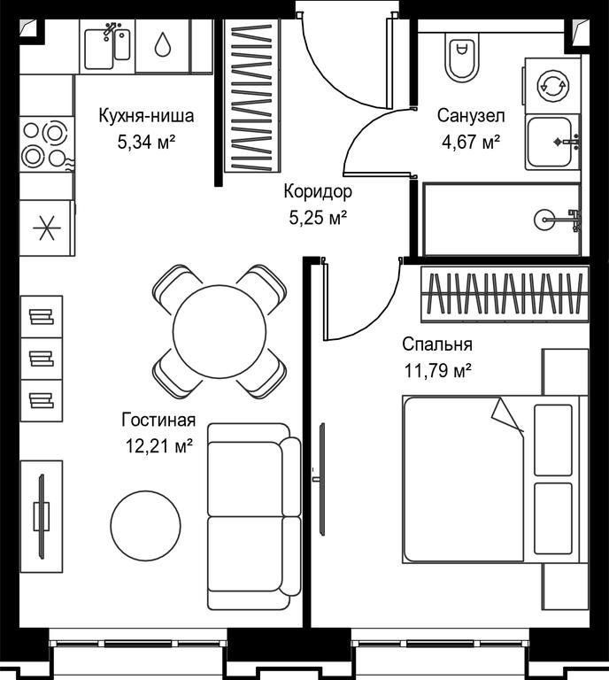 1-BD Apartment Sale, 39.26平方米 at Seliger City, Ilmenskiy Drive, 14к3, Moscow, Russia #2 1-BD Apartment Sale, 39.26平方米 at Seliger City, Ilmenskiy Drive, 14к3, Moscow, Russia #2