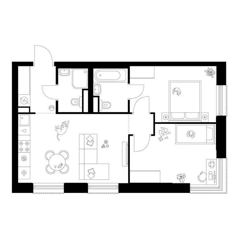 2-BD Apartment Sale, 53.1 sq. m. at Moskvoreche, Kotlyakovskaya Street, Moscow, Russia #1 2-BD Apartment Sale, 53.1 sq. m. at Moskvoreche, Kotlyakovskaya Street, Moscow, Russia #1