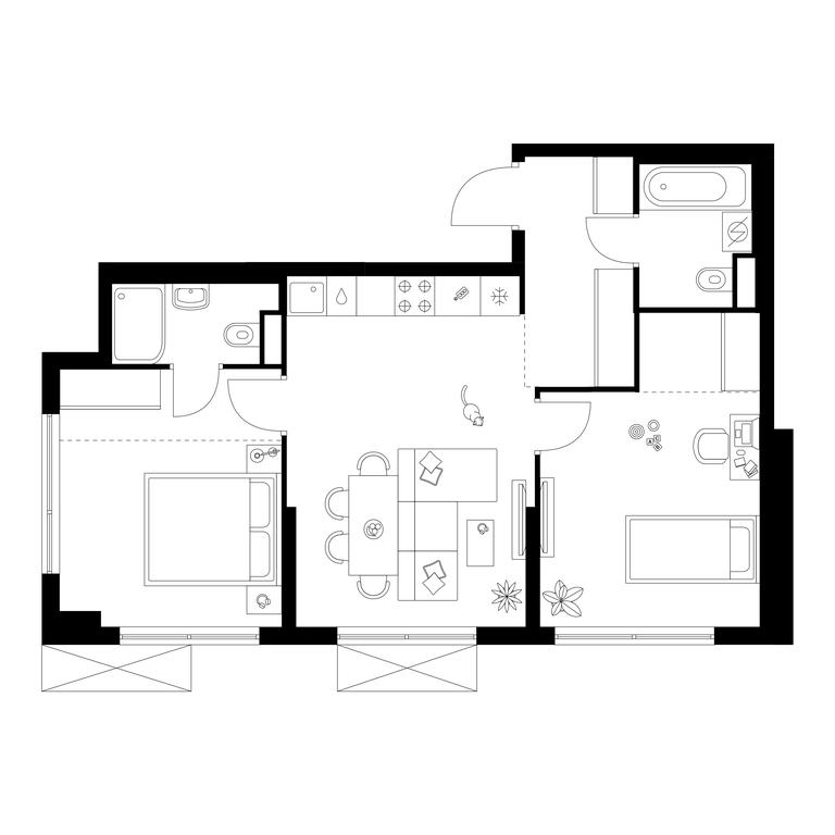 2-BD Apartment Sale, 57.2 sq. m. at Kavkazskiy Bulvar 51, Kavkazsky Boulevard, 51с3, Moscow, Russia #1 2-BD Apartment Sale, 57.2 sq. m. at Kavkazskiy Bulvar 51, Kavkazsky Boulevard, 51с3, Moscow, Russia #1