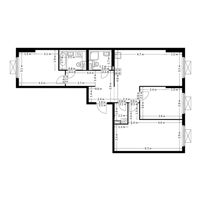 3-BD Apartment Sale, 85.1 sq. m. at Bolshaya Akademicheskaya 85, 3rd Nizhnelikhoborsky Drive, 1с16, Moscow, Russia #1 3-BD Apartment Sale, 85.1 sq. m. at Bolshaya Akademicheskaya 85, 3rd Nizhnelikhoborsky Drive, 1с16, Moscow, Russia #1