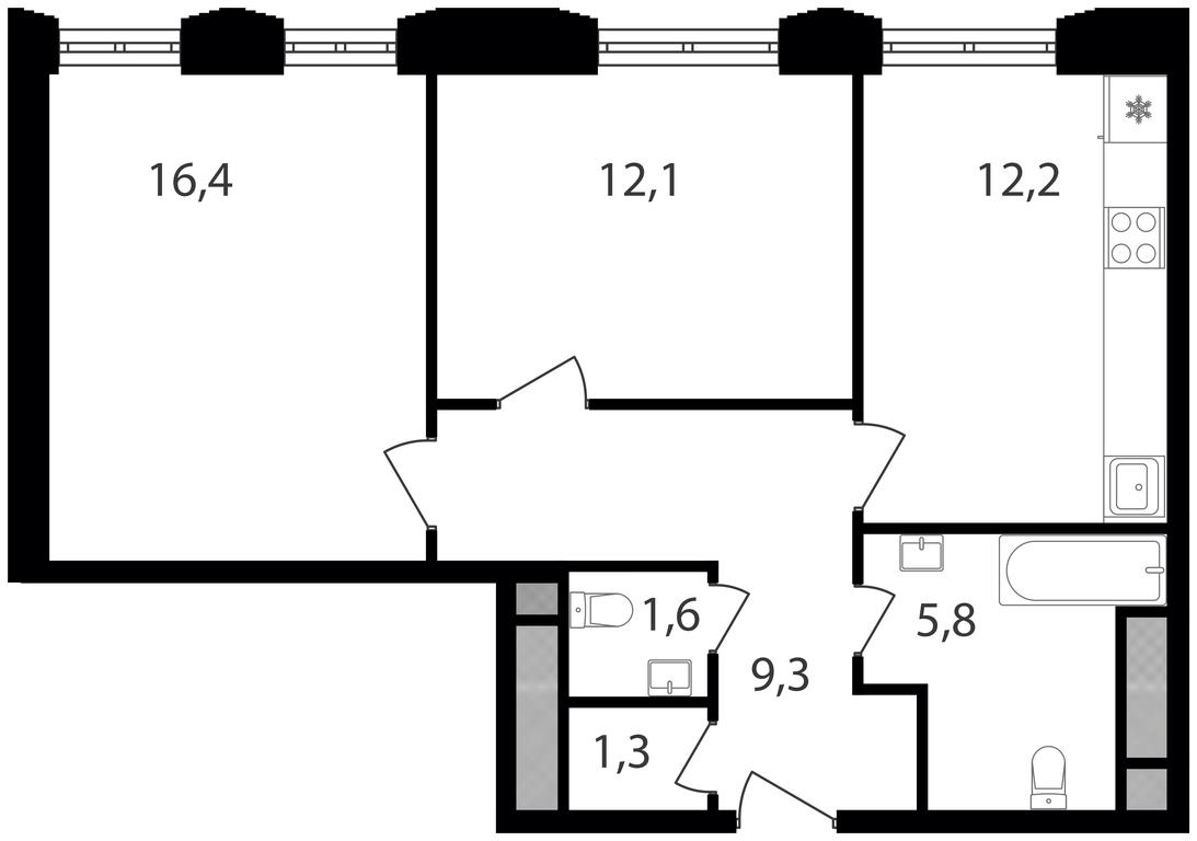 2-BD Apartment Sale, 58.7 sq. m. at Varshavskie Vorota, Varshavskoye Highway, 141, Moscow, Russia #1 2-BD Apartment Sale, 58.7 sq. m. at Varshavskie Vorota, Varshavskoye Highway, 141, Moscow, Russia #1