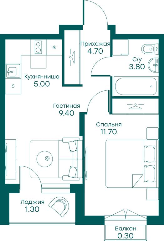 1-BD Apartment Sale, 34.3平方米 at Ravnovesie, zhiloy kompleks Ravnovesiye, selo Perkhushkovo, Odintsovskiy City District, Moscow Region, Russia #1 1-BD Apartment Sale, 34.3平方米 at Ravnovesie, zhiloy kompleks Ravnovesiye, selo Perkhushkovo, Odintsovskiy City District, Moscow Region, Russia #1