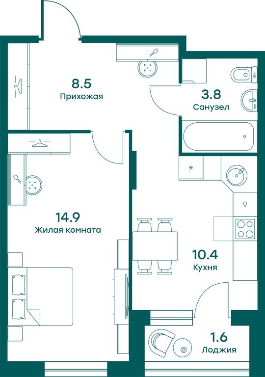 Apartment Sale, 37.7 sq. m. at Ravnovesie, zhiloy kompleks Ravnovesiye, selo Perkhushkovo, Odintsovskiy City District, Moscow Region, Russia #1 Apartment Sale, 37.7 sq. m. at Ravnovesie, zhiloy kompleks Ravnovesiye, selo Perkhushkovo, Odintsovskiy City District, Moscow Region, Russia #1