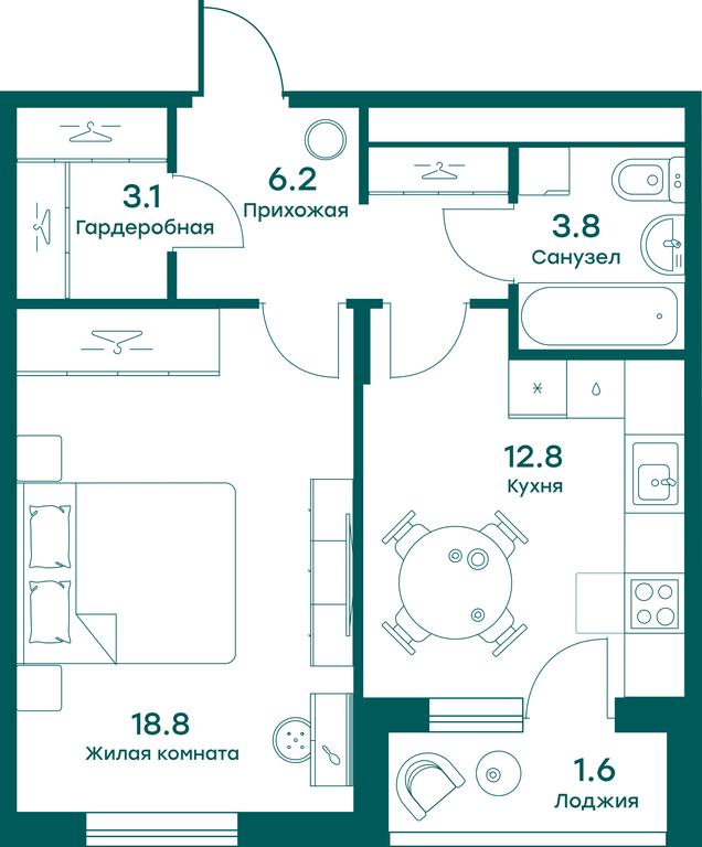 Apartment Sale, 44.4平方米 at Ravnovesie, zhiloy kompleks Ravnovesiye, selo Perkhushkovo, Odintsovskiy City District, Moscow Region, Russia #1 Apartment Sale, 44.4平方米 at Ravnovesie, zhiloy kompleks Ravnovesiye, selo Perkhushkovo, Odintsovskiy City District, Moscow Region, Russia #1