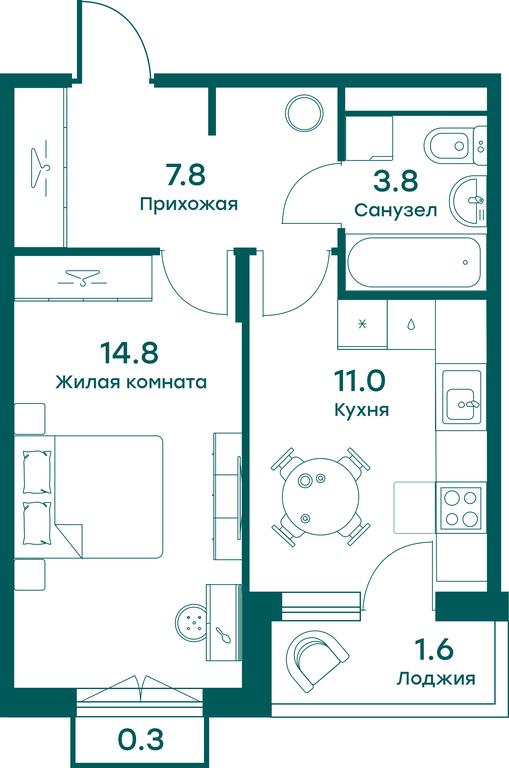 Apartment Sale, 37.7平方米 at Ravnovesie, zhiloy kompleks Ravnovesiye, selo Perkhushkovo, Odintsovskiy City District, Moscow Region, Russia #1 Apartment Sale, 37.7平方米 at Ravnovesie, zhiloy kompleks Ravnovesiye, selo Perkhushkovo, Odintsovskiy City District, Moscow Region, Russia #1