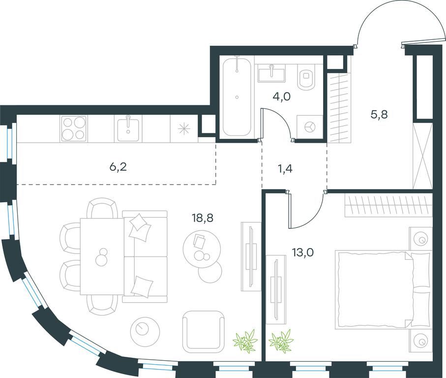 1-BD Apartment Sale, 49.2 sq. m. at Level Nizhegorodskaja, Perovskoye Highway, 21с1, Moscow, Russia #1 1-BD Apartment Sale, 49.2 sq. m. at Level Nizhegorodskaja, Perovskoye Highway, 21с1, Moscow, Russia #1