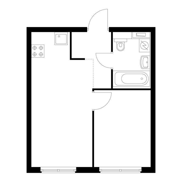 1-BD Apartment Sale, 33.1 sq. m. at Holland Park, Volokolamskoye Highway, 71/13к1, Moscow, Russia #1