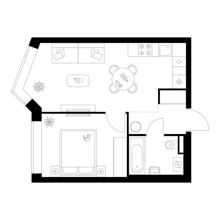 1-BD Apartment Sale, 37.1 sq. m. at Michurinskiy Park, Ozyornaya Street, 44А, Moscow, Russia #1
