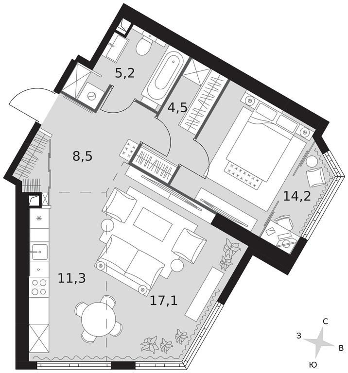 2-BD Apartment Sale, 60.8 sq. m. at Arkhitektor, Akademika Volgina Street, 2Д, Moscow, Russia #1 2-BD Apartment Sale, 60.8 sq. m. at Arkhitektor, Akademika Volgina Street, 2Д, Moscow, Russia #1