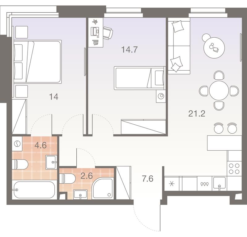 Продажа 2-комн. квартиры, 65,2 м² в ЖК «Твелв (Twelve)», Электролитный проезд, 12Б, Москва, Россия #1 Продажа 2-комн. квартиры, 65,2 м² в ЖК «Твелв (Twelve)», Электролитный проезд, 12Б, Москва, Россия #1