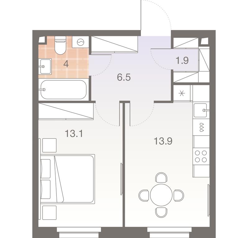 1-BD Apartment Sale, 39.4 sq. m. at Twelve, Elektrolitny Drive, 12Б, Moscow, Russia #1