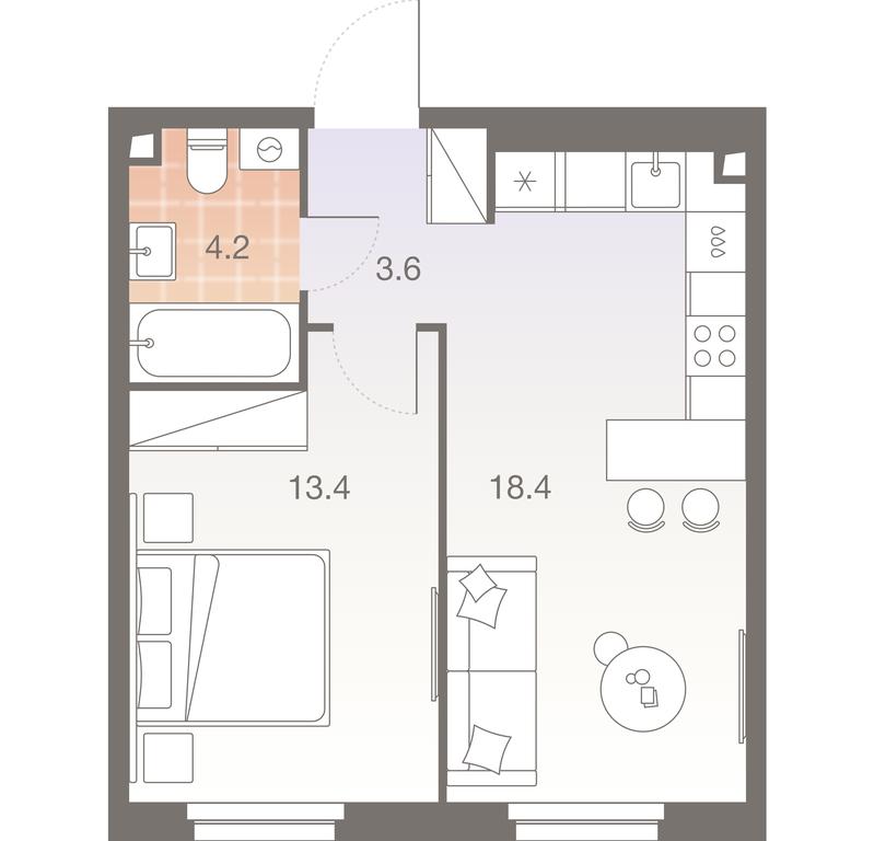 1-BD Apartment Sale, 39.6 sq. m. at Twelve, Elektrolitny Drive, 12Б, Moscow, Russia #1 1-BD Apartment Sale, 39.6 sq. m. at Twelve, Elektrolitny Drive, 12Б, Moscow, Russia #1