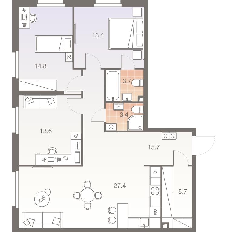 3-BD Apartment Sale, 97.7 sq. m. at Twelve, Elektrolitny Drive, 12Б, Moscow, Russia #1 3-BD Apartment Sale, 97.7 sq. m. at Twelve, Elektrolitny Drive, 12Б, Moscow, Russia #1
